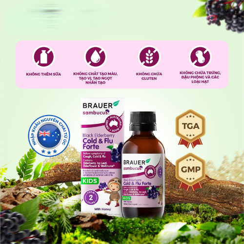 Brauer Siro cảm cúm cold &flu forte 100ml 2y+ Brauer Siro cảm cúm cold &flu forte 100ml 2y+