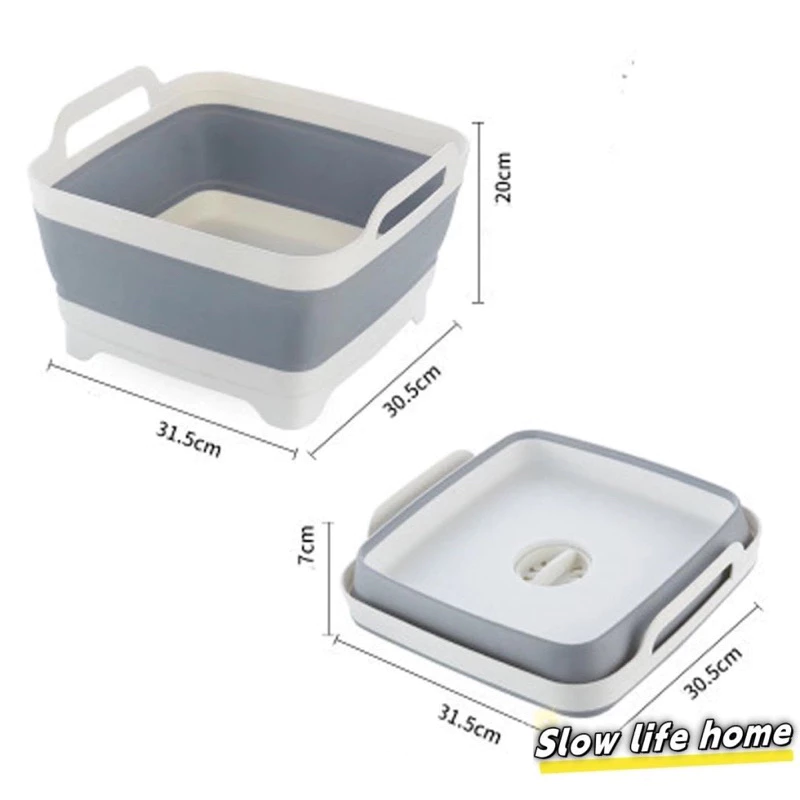 Chậu gấp gọn hình vuông 2 in 1 có lỗ thoát nước (30*30) Chậu gấp gọn hình vuông 2 in 1 có lỗ thoát nước (30*30)