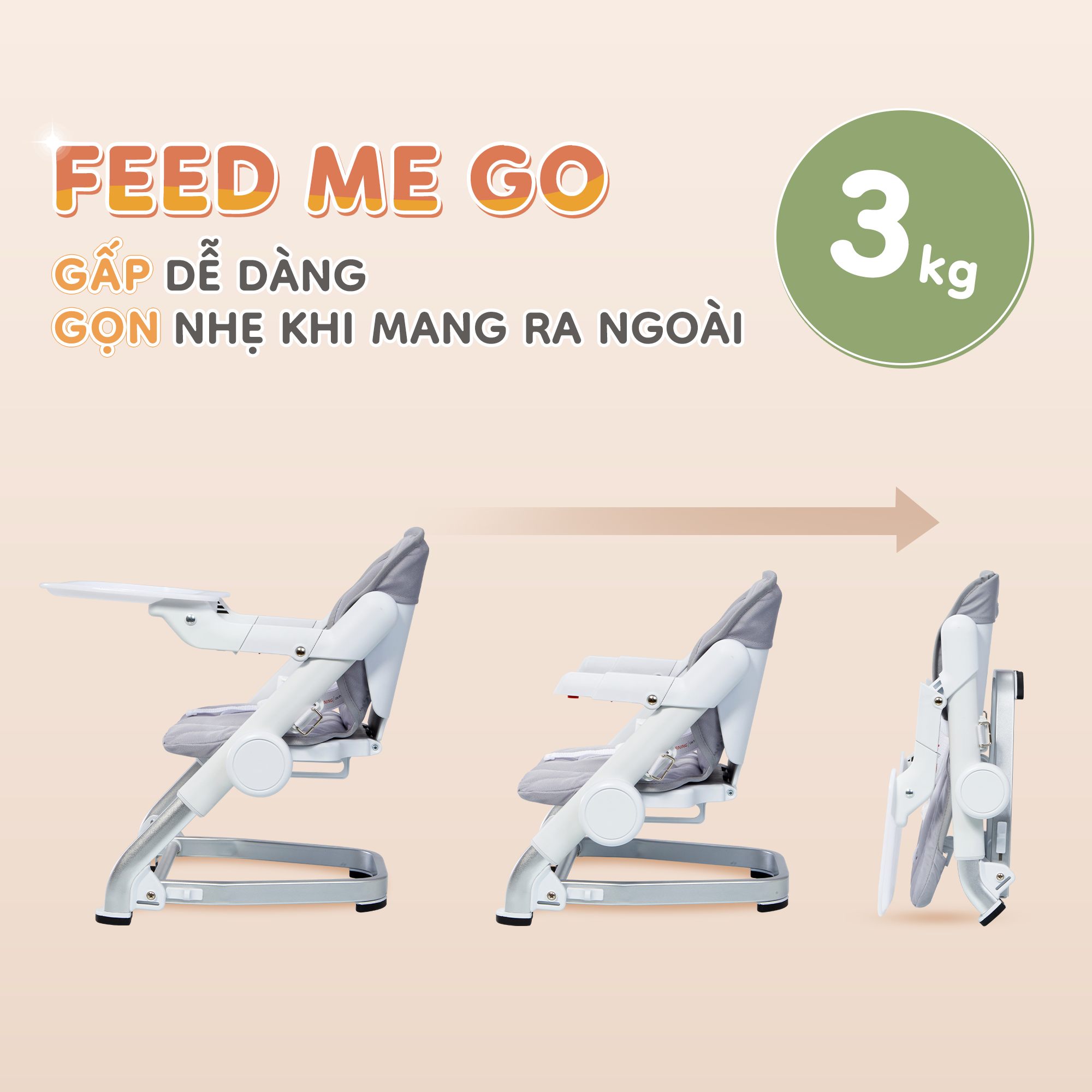 Ghế ăn dặm gấp gọn tiện lợi 3 trong 1 Unilove Feed Me Airy Blue Ghế ăn dặm gấp gọn tiện lợi 3 trong 1 Unilove Feed Me Airy Blue