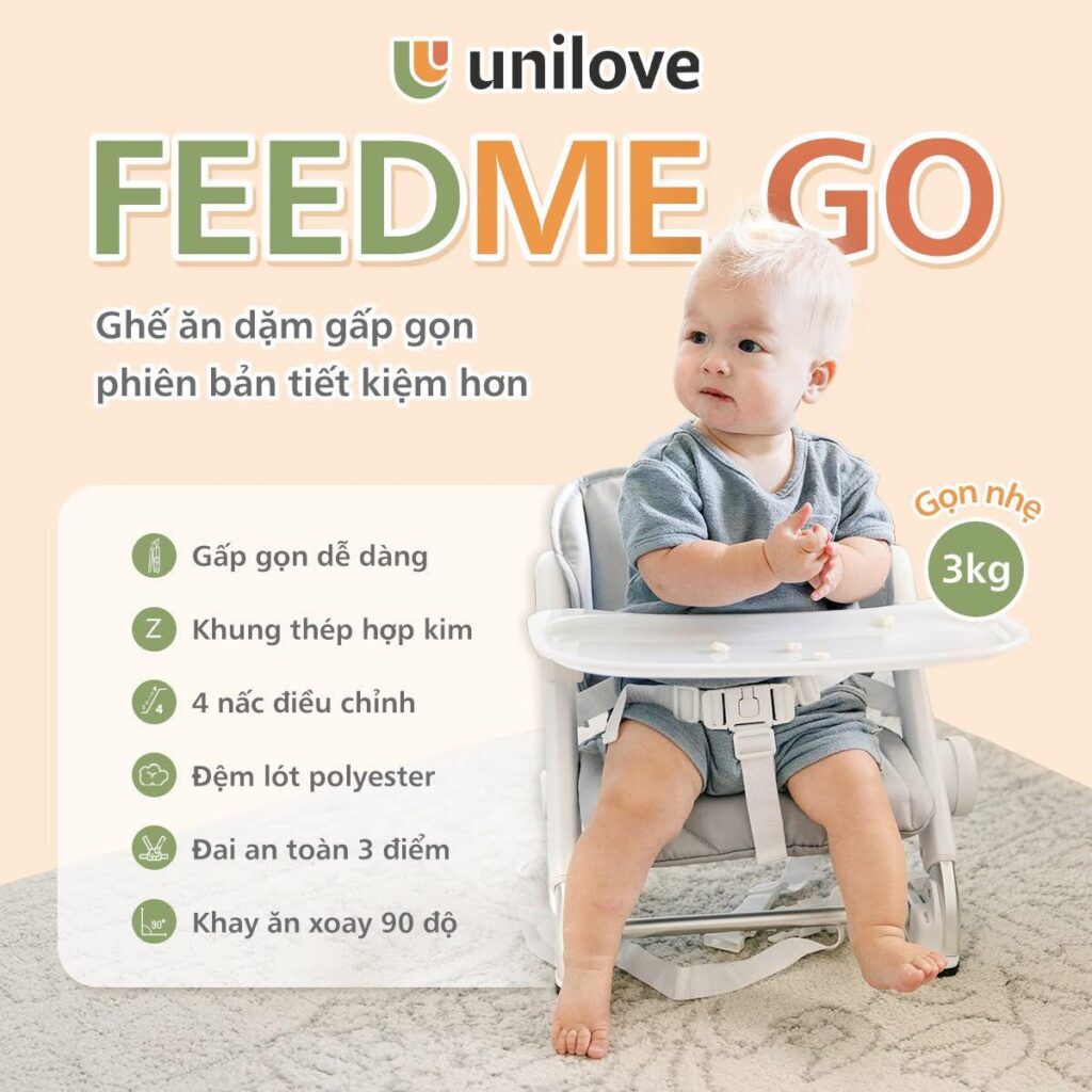 Ghế ăn dặm gấp gọn tiện lợi 3 trong 1 Unilove Feed Me Milk Tea 12 Ghế ăn Dặm Gấp Gọn Tiện Lợi 3 Trong 1 Unilove Feed Me Rose Tea (7)
