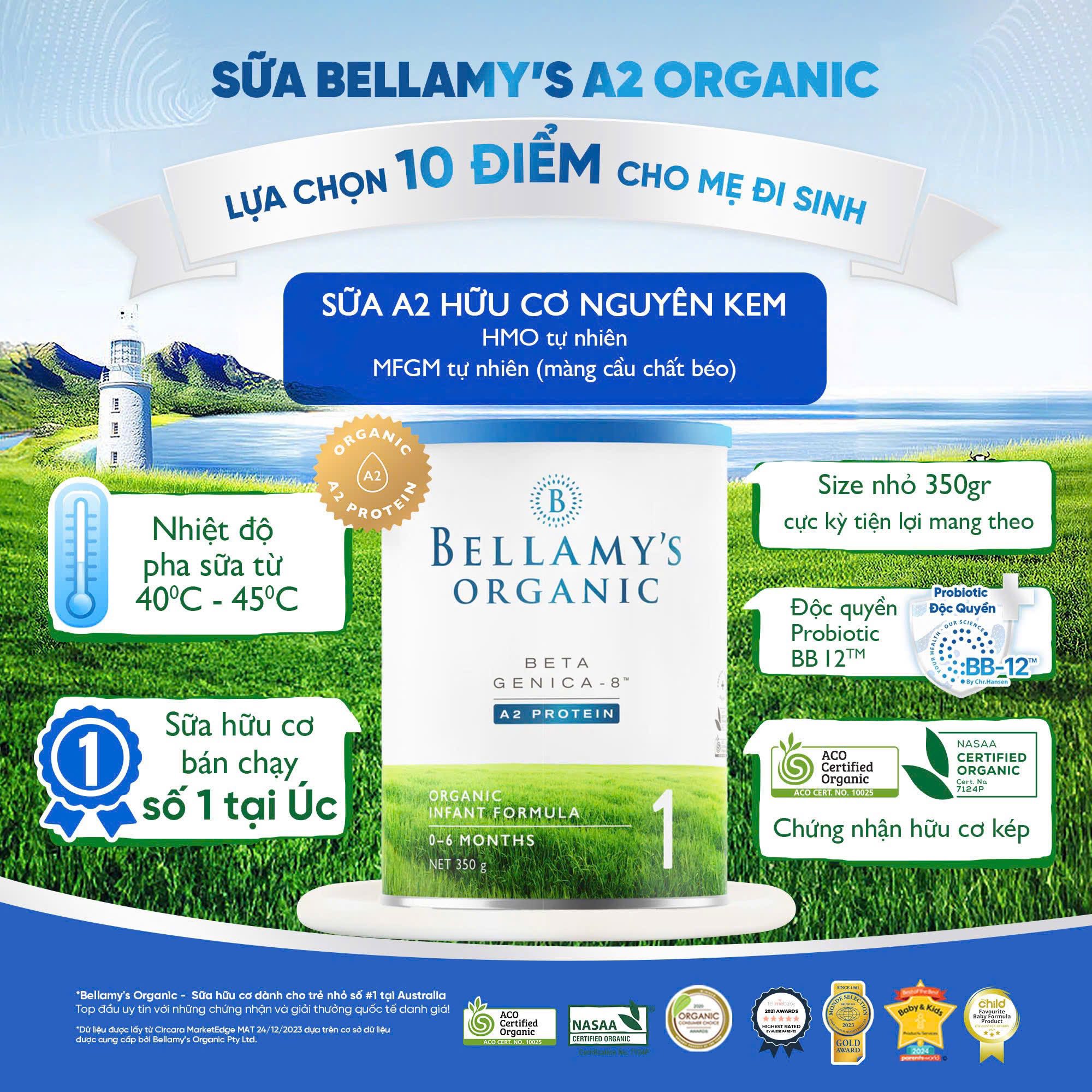 Sữa bột hữu cơ Bellamy's Organic A2 350g Sữa bột hữu cơ Bellamy's Organic A2 350g