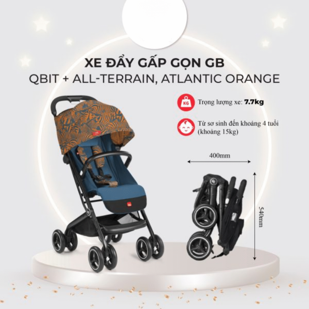Xe đẩy gấp gọn GB Qbit + All-Terrain Atlantic Orange 17 Xe đẩy Gấp Gọn Gb Qbit + All terrain Colors Fashion Edition Atlantic Orange (2)