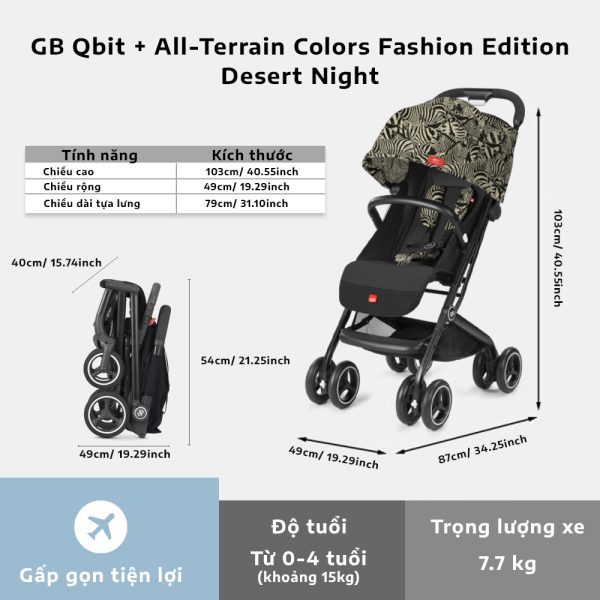 Xe đẩy gấp gọn GB Qbit + All-Terrain Desert Night 22 Xe đẩy Gấp Gọn Gb Qbit + All terrain Desert Night (7)